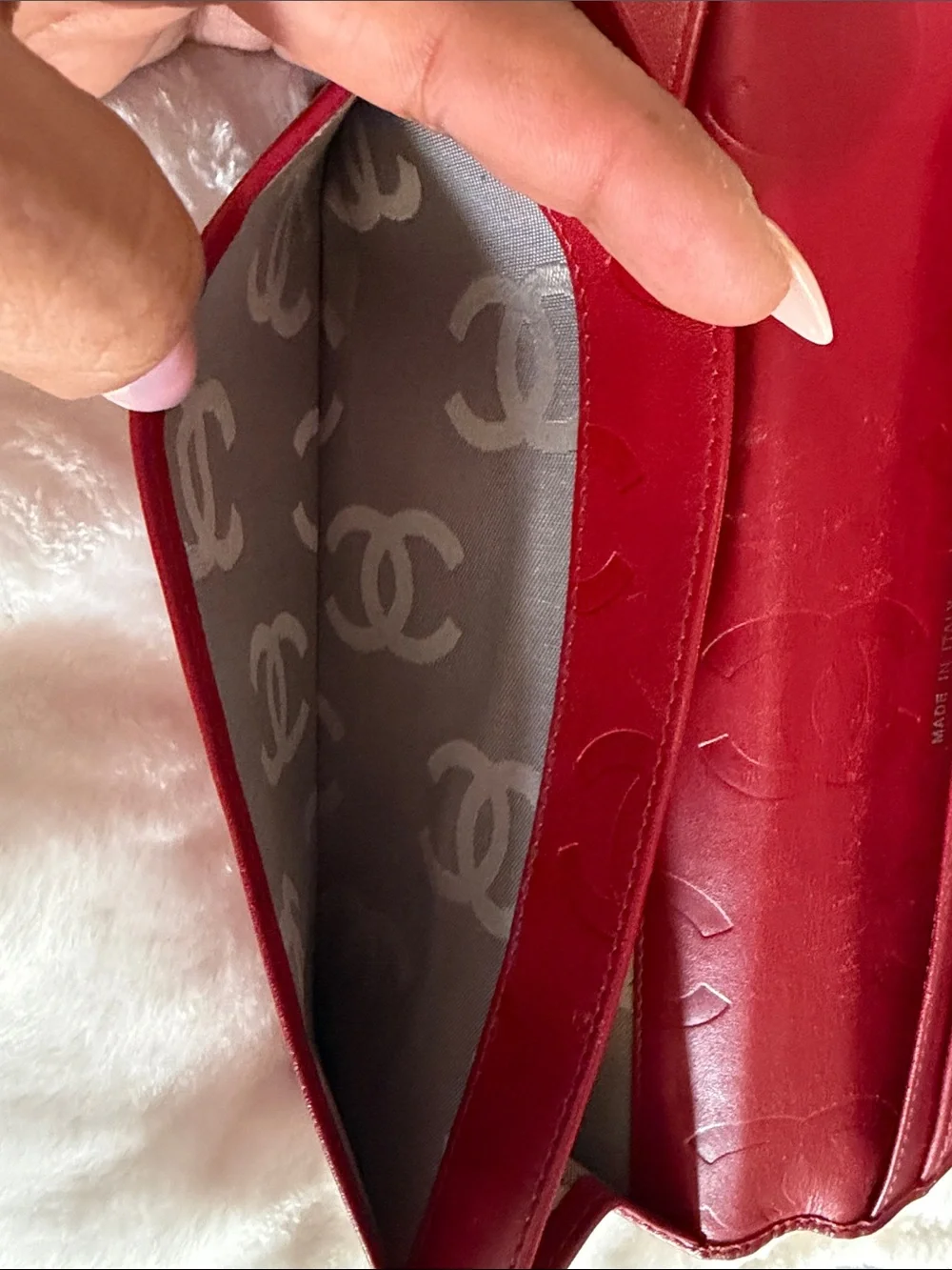 CHANEL Cambon Ligne Red Quilted Large CC Wallet - Picture 8 of 11